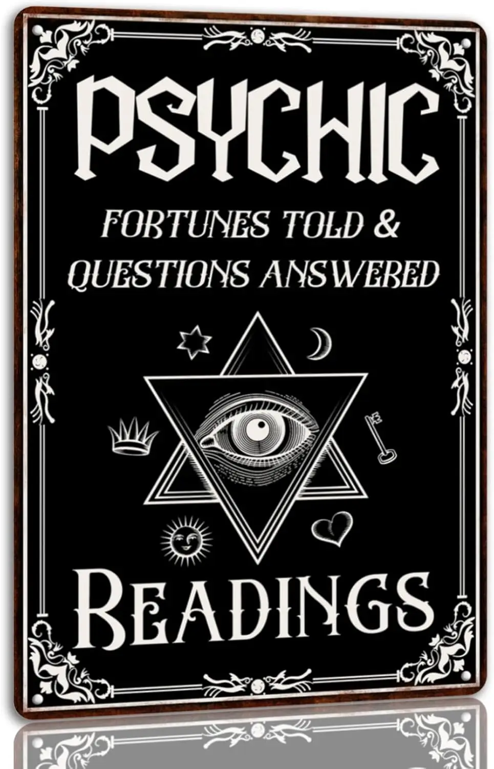 Psychic Readings Halloween Metal Tin Sign Autumn Decor Signs Witch Ghost Pumpkin Home Wall Decor For Home Kitchen Cafe 8x12 sign