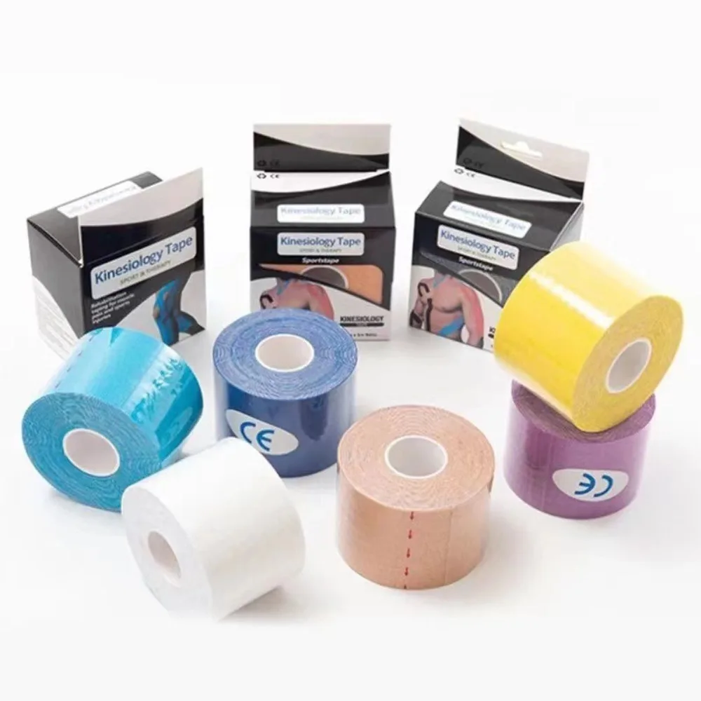 5CM Kinesiology Tape with Box Athletic Elastic Muscle Support Tape for Strain Recovery, Basketball, Fitness, Running, Gym Sports