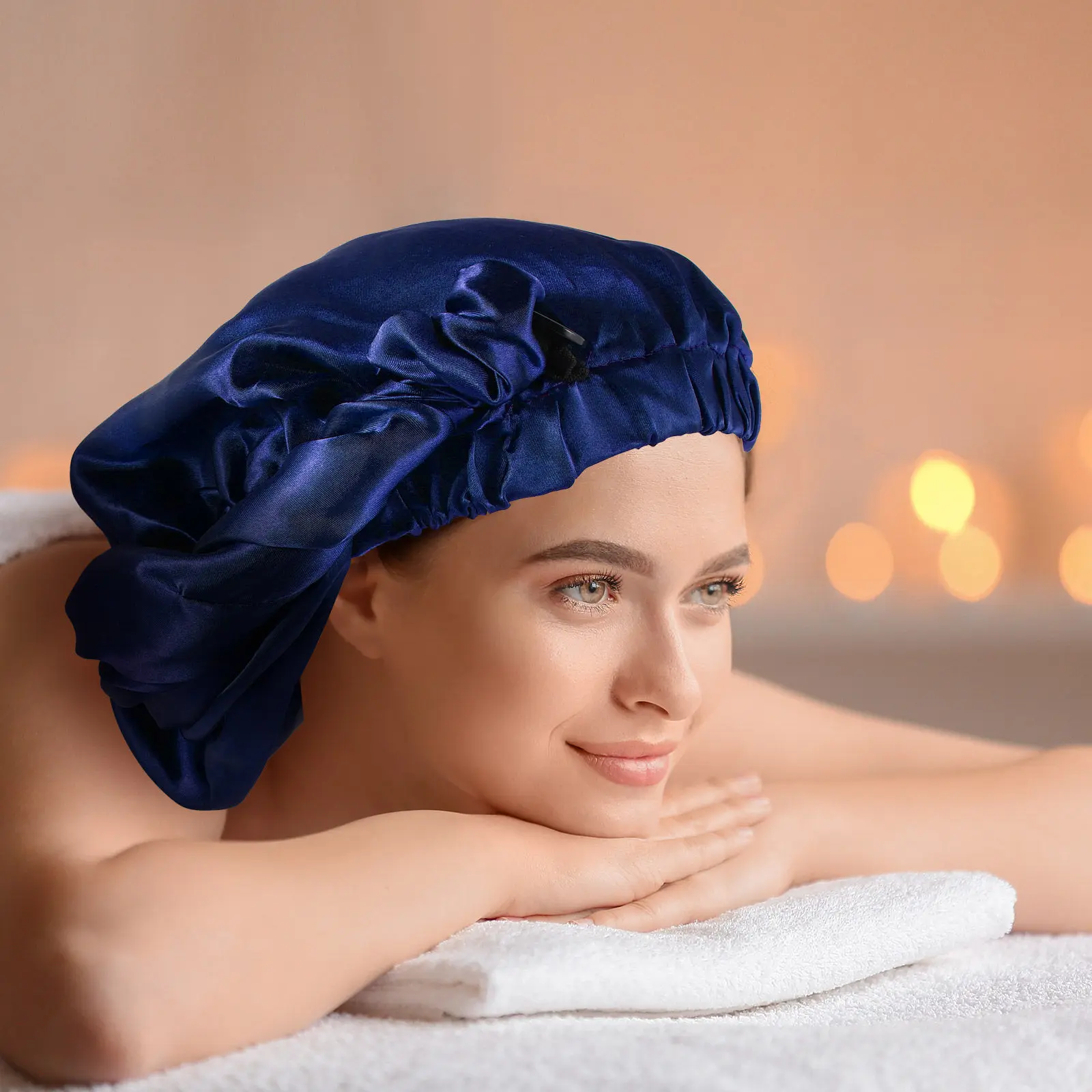 

2Pcs Satin Hair Hats Long Cylinder Women Sleeping Hats Extra Large Size for Braids Weaves Rollers Updos