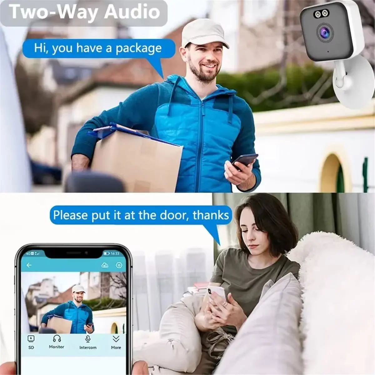 Tuya Smart 1080P WiFi IP Camera Indoor Wireless Color Night Home Security AI Human Detect Surveillance Camera US Plug