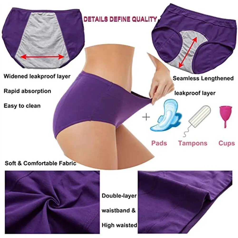 Menstruation Cotton Menstrual Panties High Waist Period Underwear Culotte Menstruelle Leak Proof Bragas Menstruales Panties