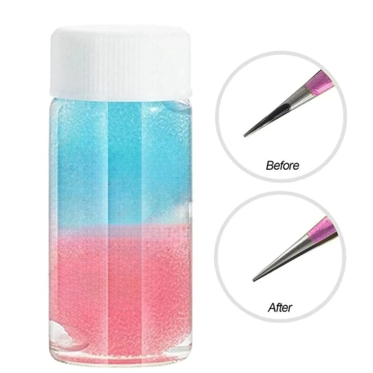 Eyelashes Tweezers Cleaner Eyelash Extension Tweezers Cleaning Tools With Glue Remover Liquid And Sponge Ball Cleaning Glue