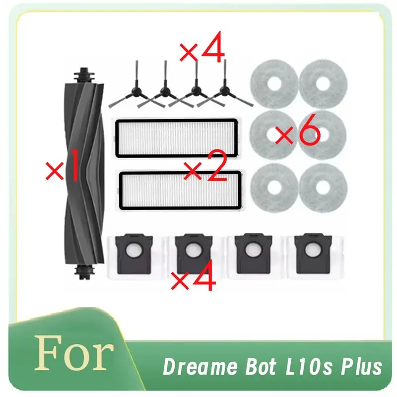 

B53C For Dreame Bot L10s Plus Robot Vacuum Roller Side Brush HEPA Filter Mop Pad Dust Bag Long Lasting Spare Accessories