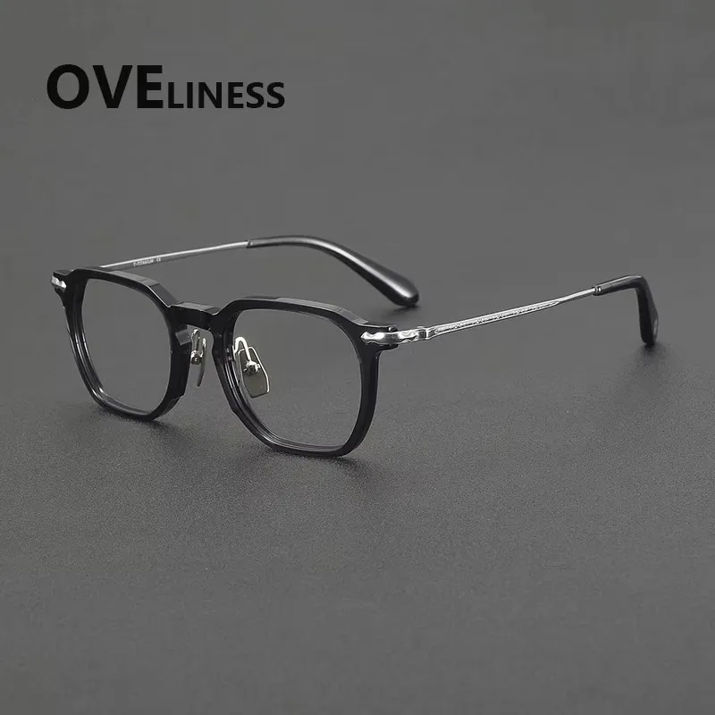 

Acetate Titanium Glasses Frame Men Retro Vintage square Eyeglasses frames Women Spectacles Ultralight Eyewear