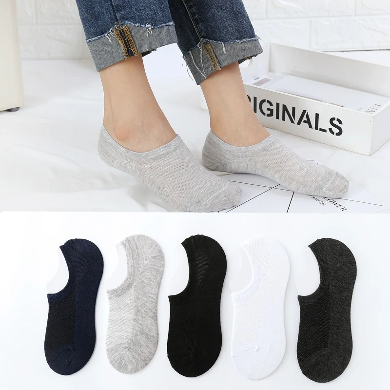 1/3Pair Men's and Women's Black White Grey Comfortable Breathable2024 Spring Summer Sock Invisible Socks Summer Closed Ankle