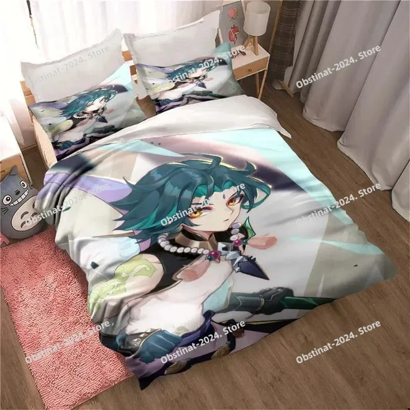 Genshin Impact Gioco Anime 3D Copripiumino Copripiumino Letto matrimoniale King Copripiumino Tessili per la casa Bambini Adulti