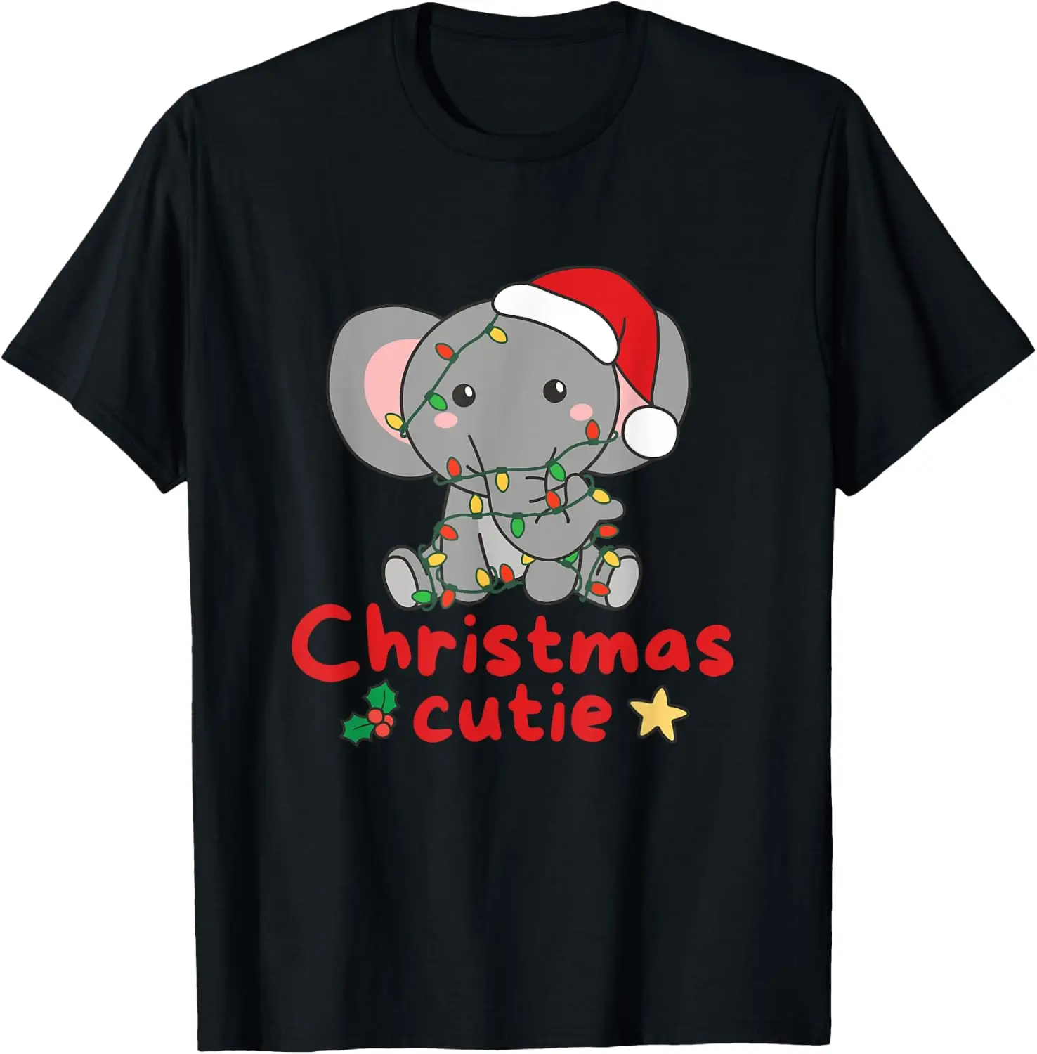 Cutie Elephant Christmas T-Shirt Halloween Cotton Short-Sleeve Tee: Fun, Stylish, Breathable, and Casual