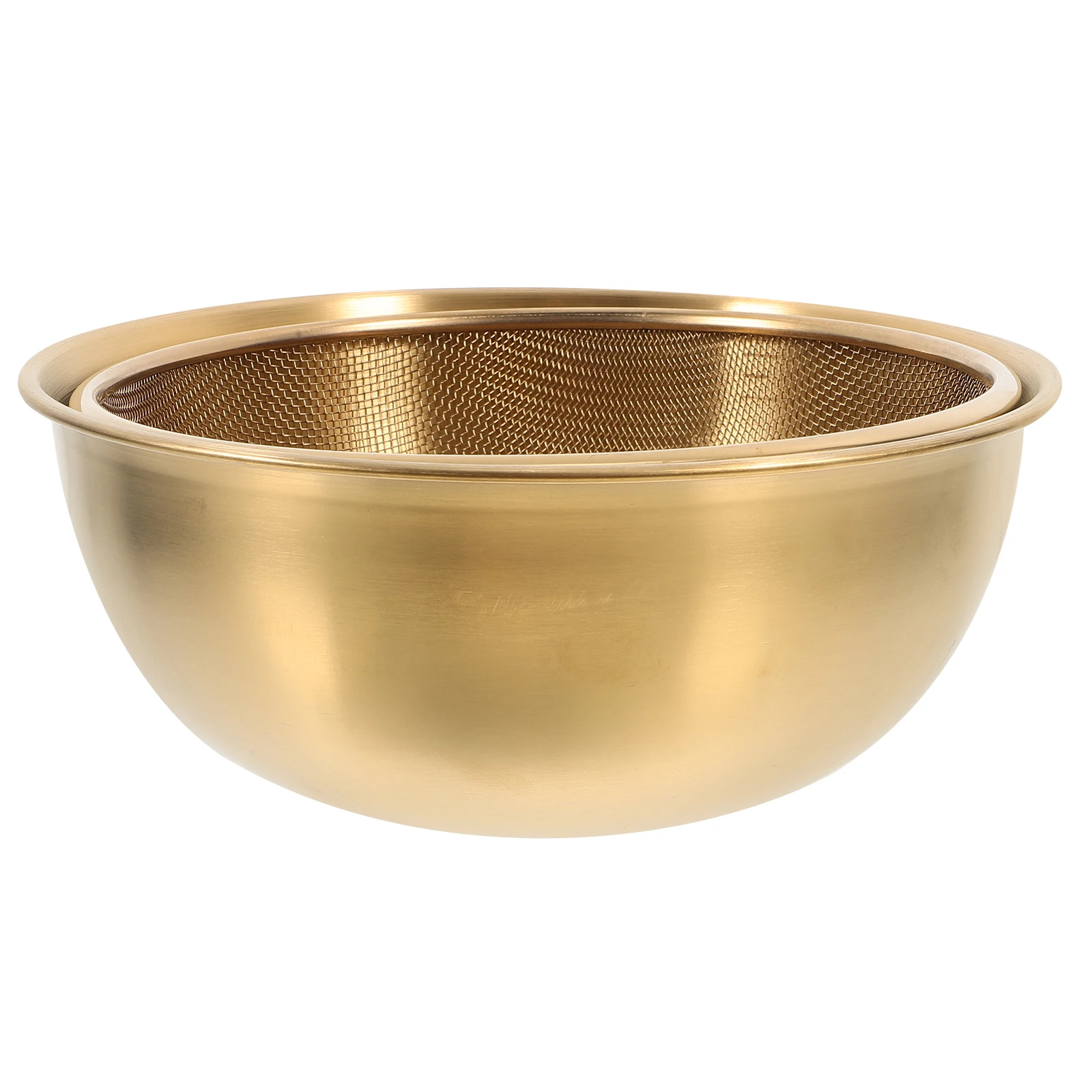 

Wash Drain Basket Sink Stainless Steel Rice Washing Bowl Vegetables Golden Colander Strainer