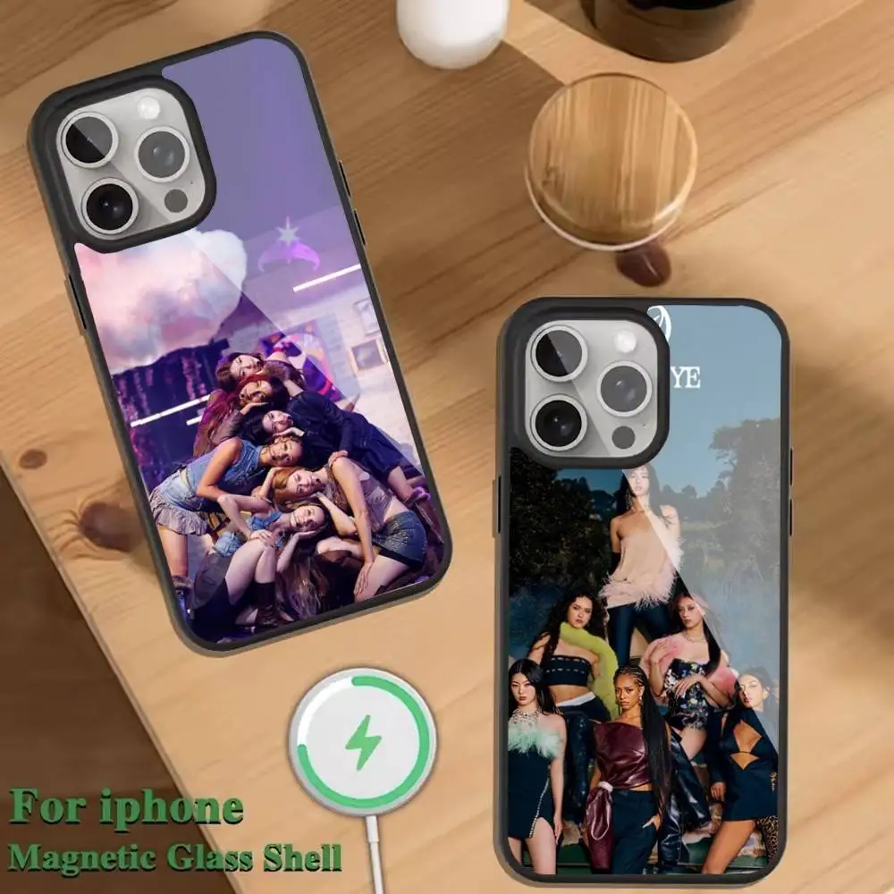 

Hot Music K-KATSEYE Phone Case For Magnetic Wireless Charge Cover For iphone 16 15 14 13 12 11 Pro Max Plus Coque
