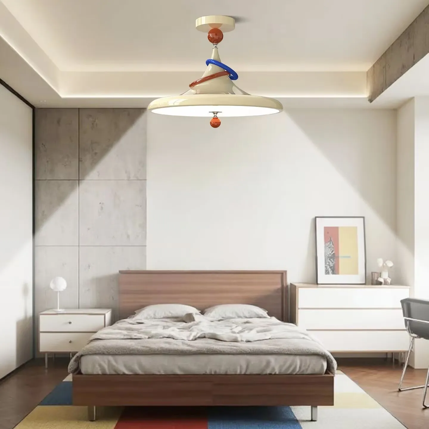Memphis children's room ceiling lamp, full spectrum eye friendly lamp, boys and girls room lighting fixture, cartoon chandelier.
