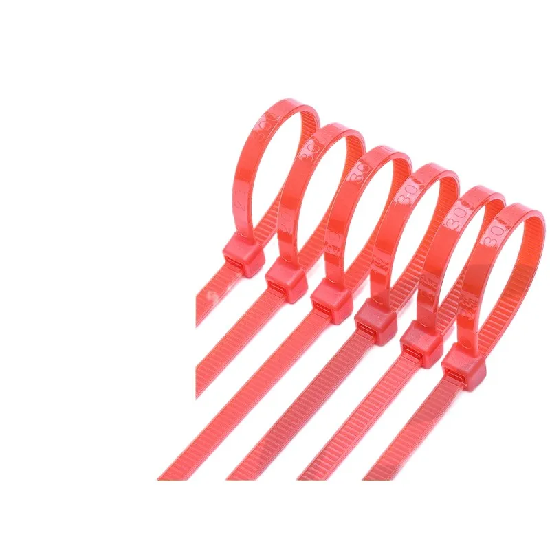 

Red nylon cable ties, cable and wire organizer, thickened black plastic cable harness