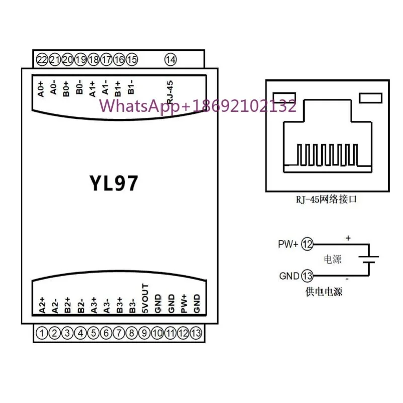 4 Times Frequency Counting Encoder Acquisition Module Differential 5MHz Pulse Signal To TCP Ethernet Network Port Network Module