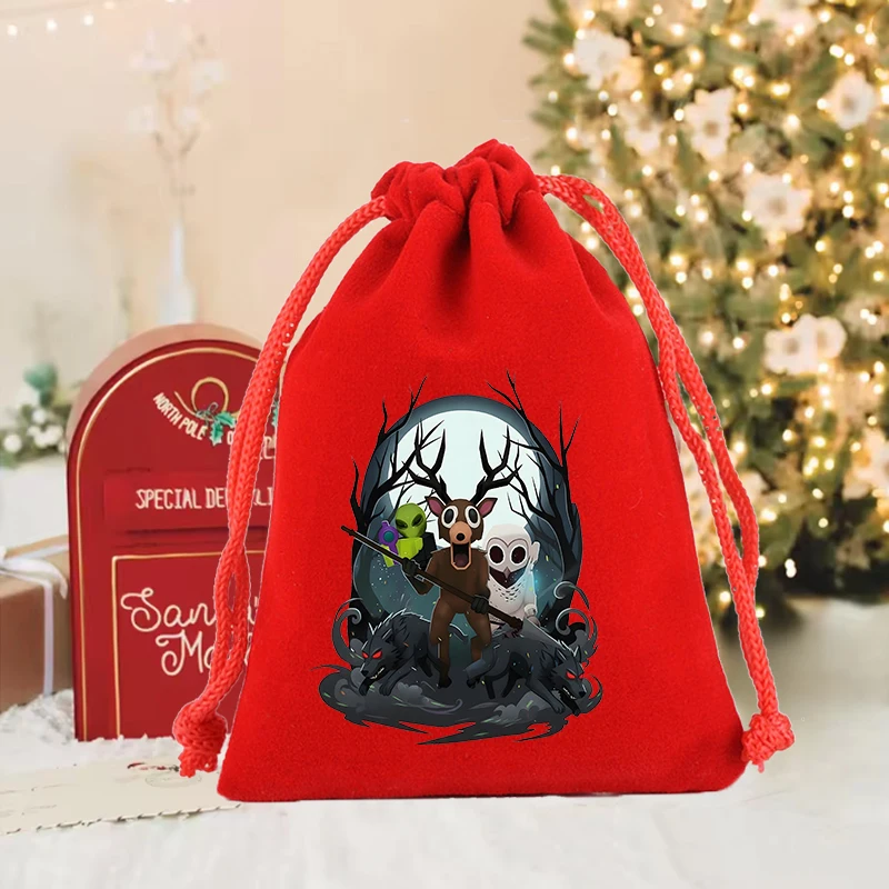 

99 ночей Рождественская сумка на шнурке в краях Подарочная сумка с героями мультфильмов Новогодний домашний декор Сумки для хранения конфет Рождественские подарки Подвесные сумки