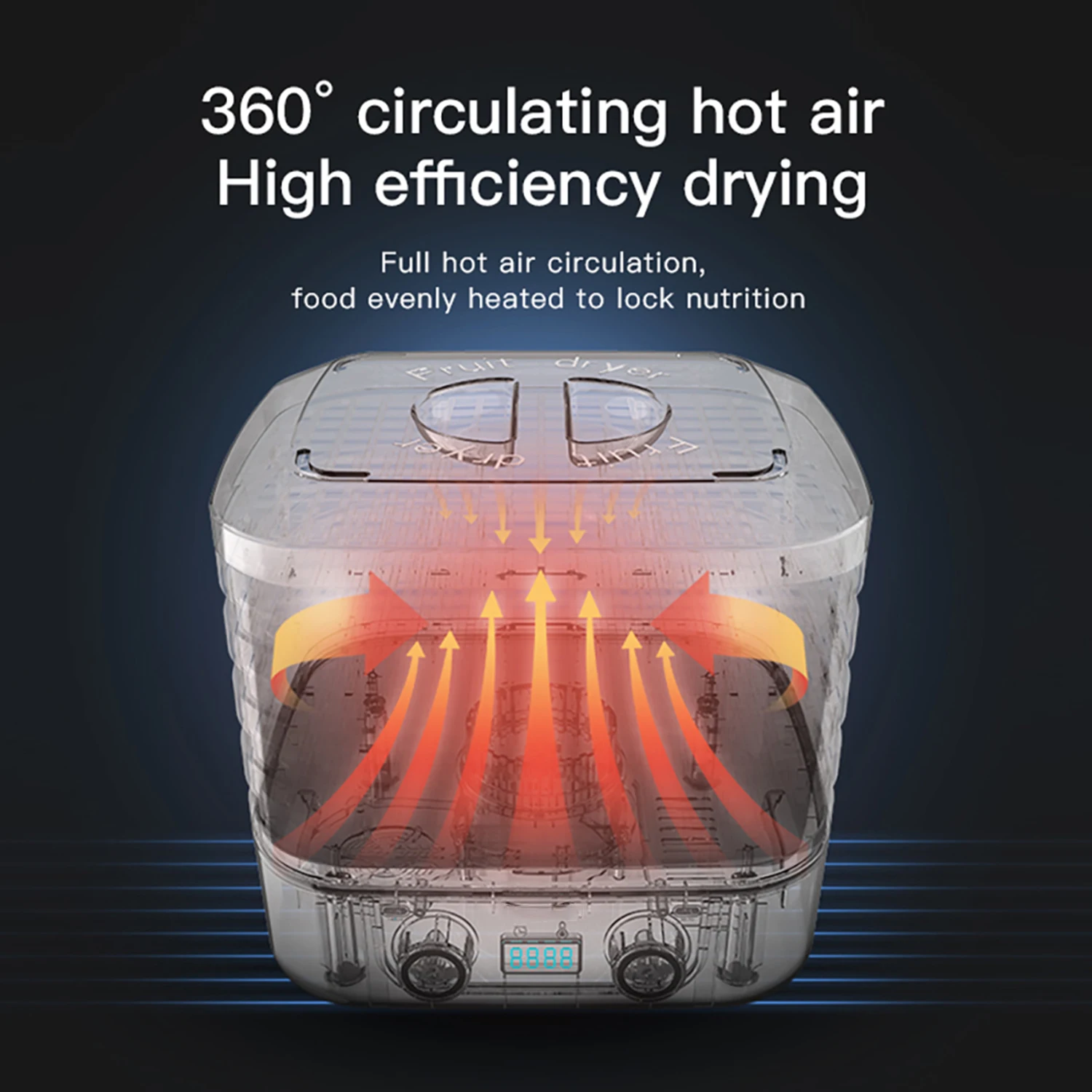 Intelligenter Obst trockner langlebiger thermostati scher Dörr apparat Obst Gemüse Fleisch dehydrierte Haustier Snack Trocknungs maschine