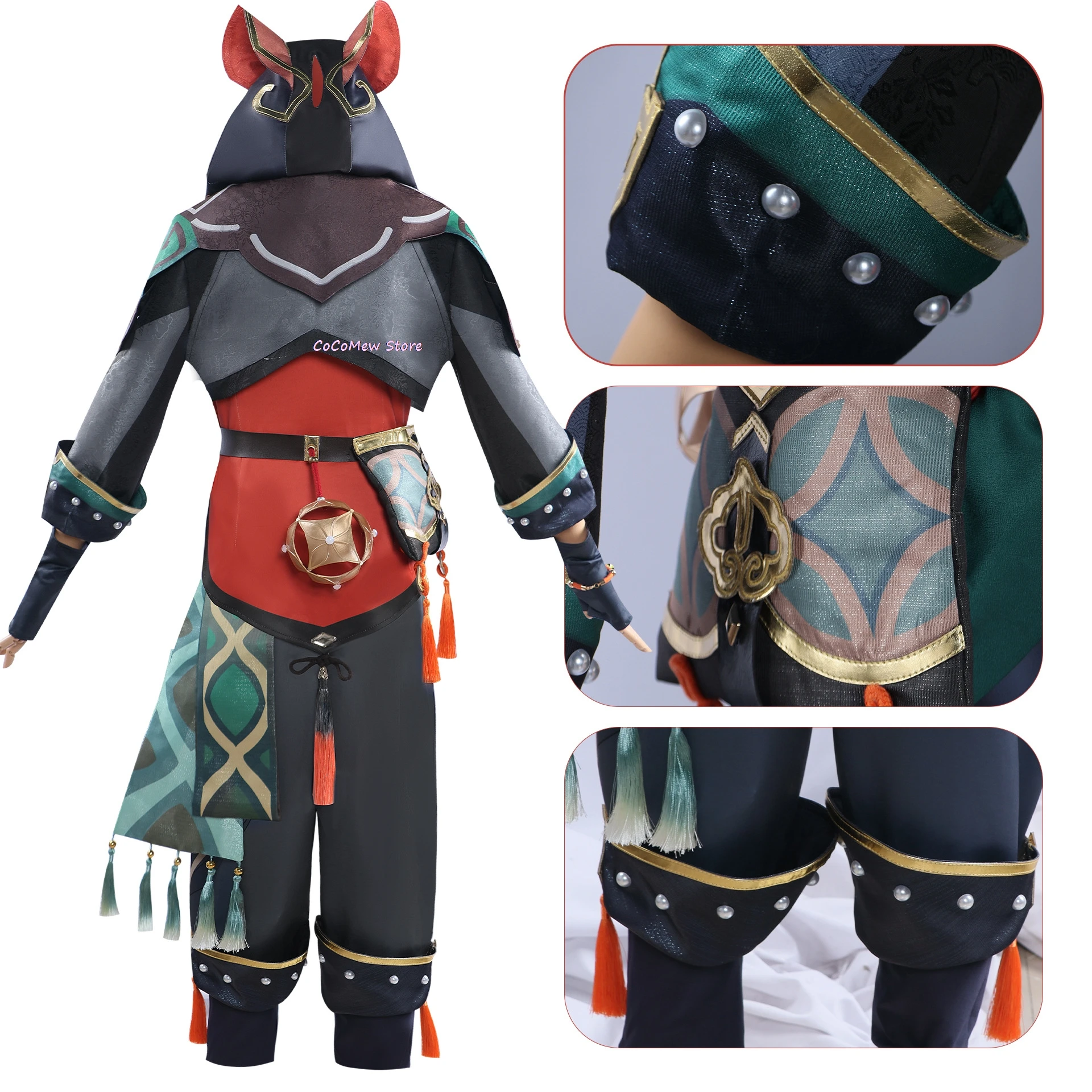 Costume de cosplay de jeu Genshin Impact pour hommes et femmes, perruque, uniforme Gaa Ming, sac pendentif, Leonine Vanguard Veyue, vêtements de fête d'Halloween