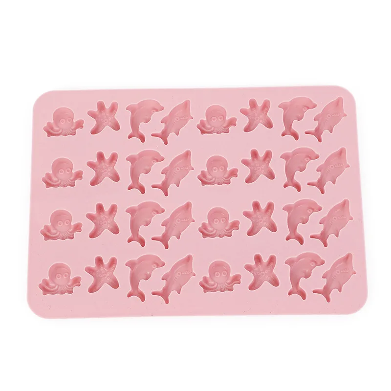 Mix Fruit Animal Silicone Chocolate Mold Rabbit Fish Fudge Candy Jelly Mould Geometry Heart Cake Decor Baking Set Ice Tray Gifts