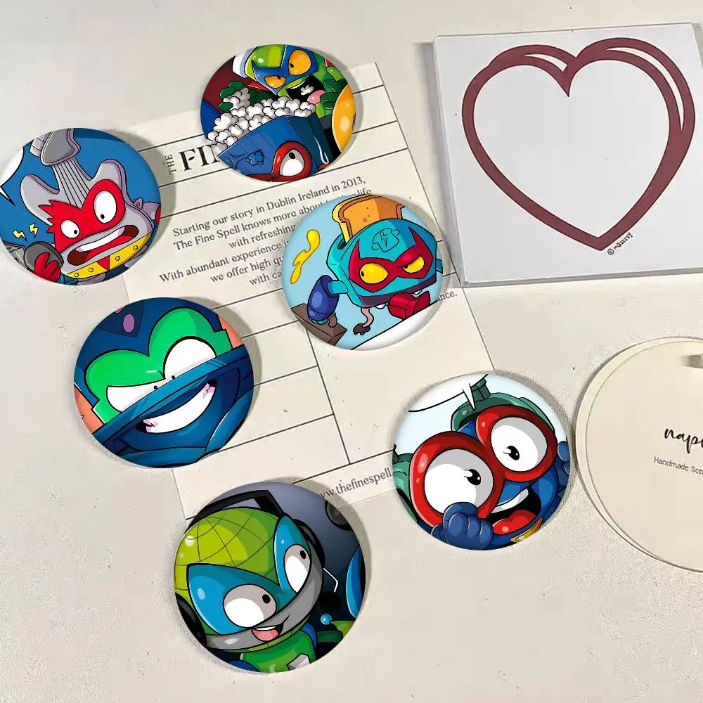 1pc Cartoon A-SuperZings Cartoon Style Badge Brooches On Backpack Decoration Round Enamel Pins For Accessorys