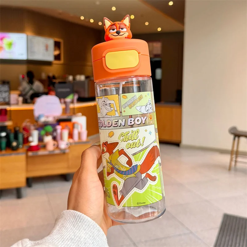 X&W For Disney Water Bottle Students Children Summer Water Bottle Judy Nick Cartoon Plastic Direct-Drink Cup Outdoor Sports Cup view 3