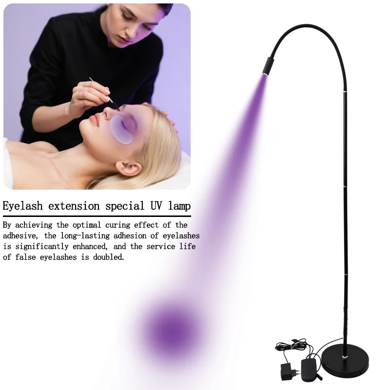

High power 5W LEDUV eyelash extension gel curing floor lamp beauty nail beauty eyelash grafting foot switch curing lamp