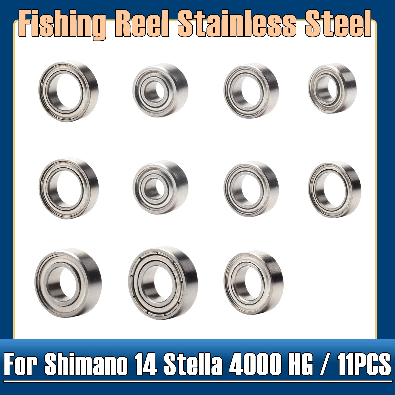 

Fishing Reel Stainless Steel Ball Bearings Kit For Shimano 14 Stella 4000 HG / 03447 Spinning reels Bearing Kits