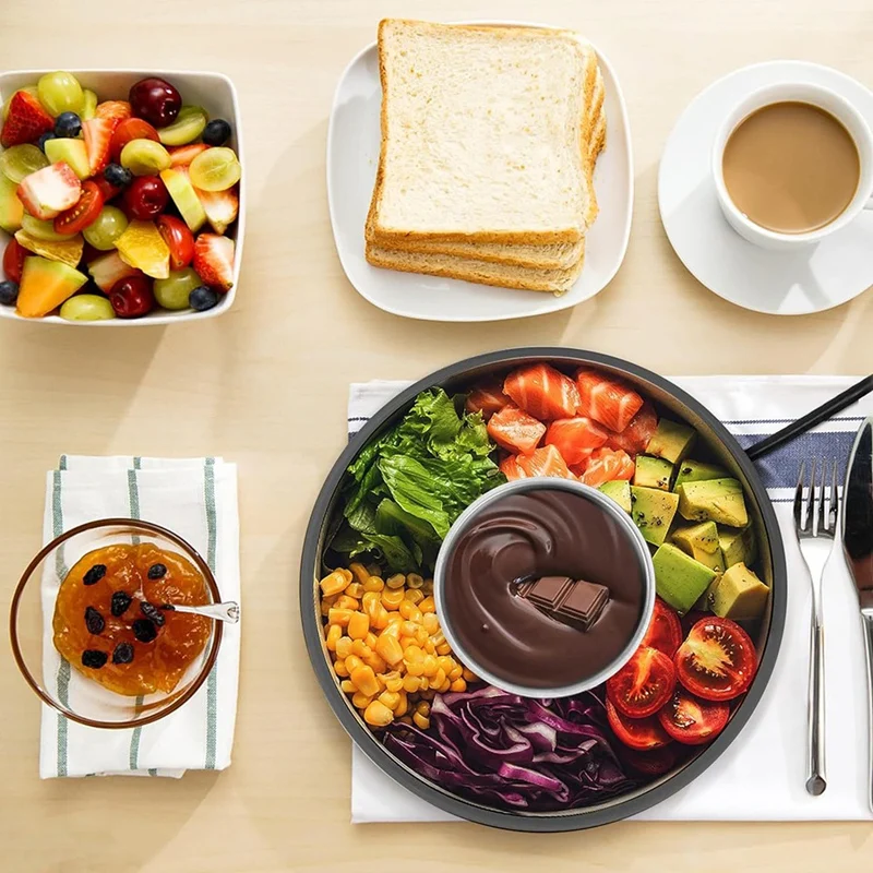 Электрический горячий горшок Электрический набор фондю, с вилкой, горшок для плавления шоколада, плавильный горшок для фондю для плавления шоколада, вилка стандарта США, черный