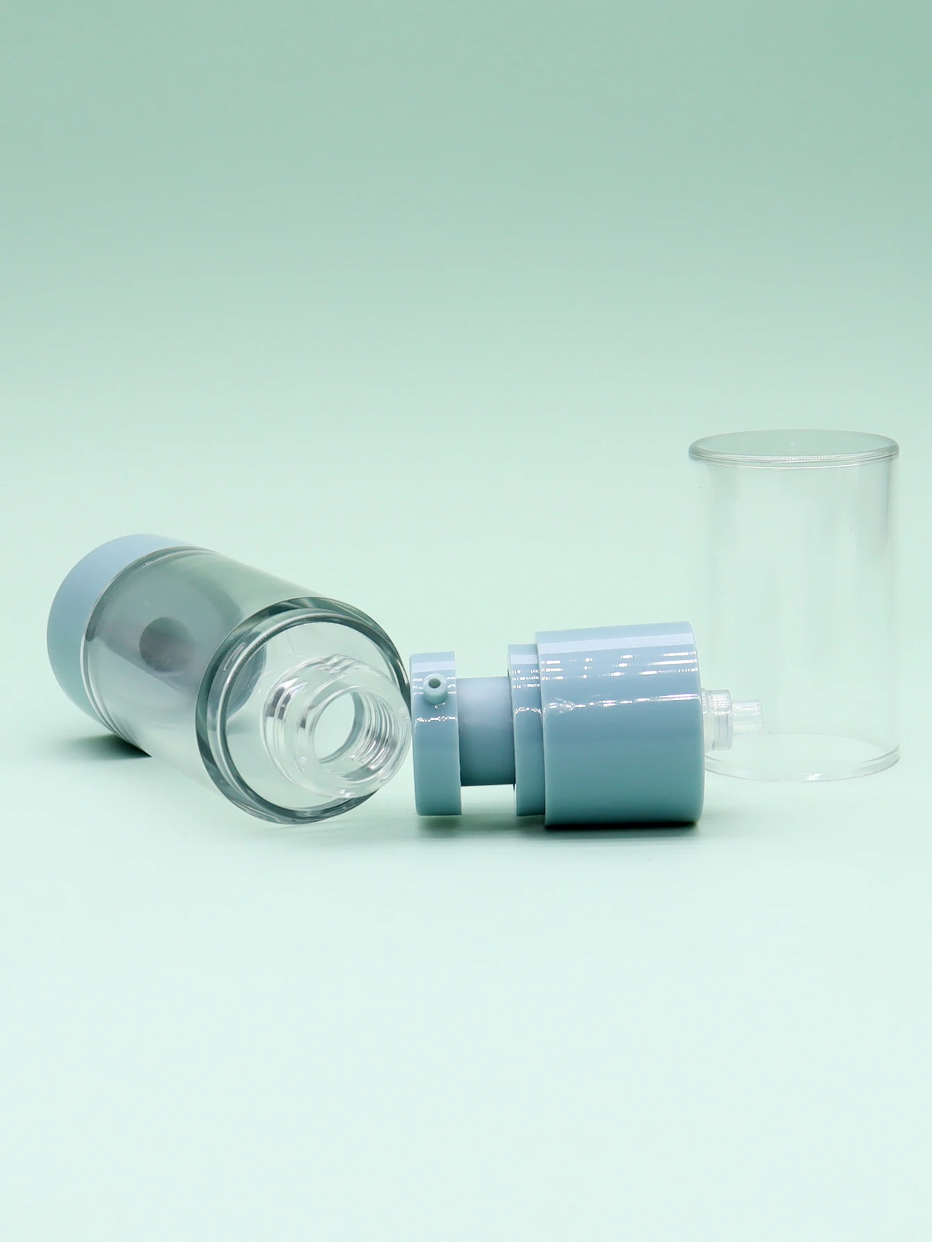 24PCS 15ml 30ml 50ml Blauw Airless Lotion Pomp Flessen 1oz Airless Lotion Dispenser voor Hervulbare cosmetische Containers