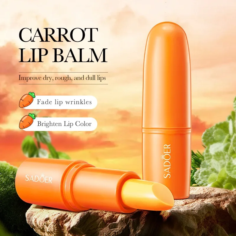 SADOER Carrot Nourishing Lip Balm ราคาถูกให้ความชุ่มชื้น Anti-Cracking Fall และ Winter Lip Balm