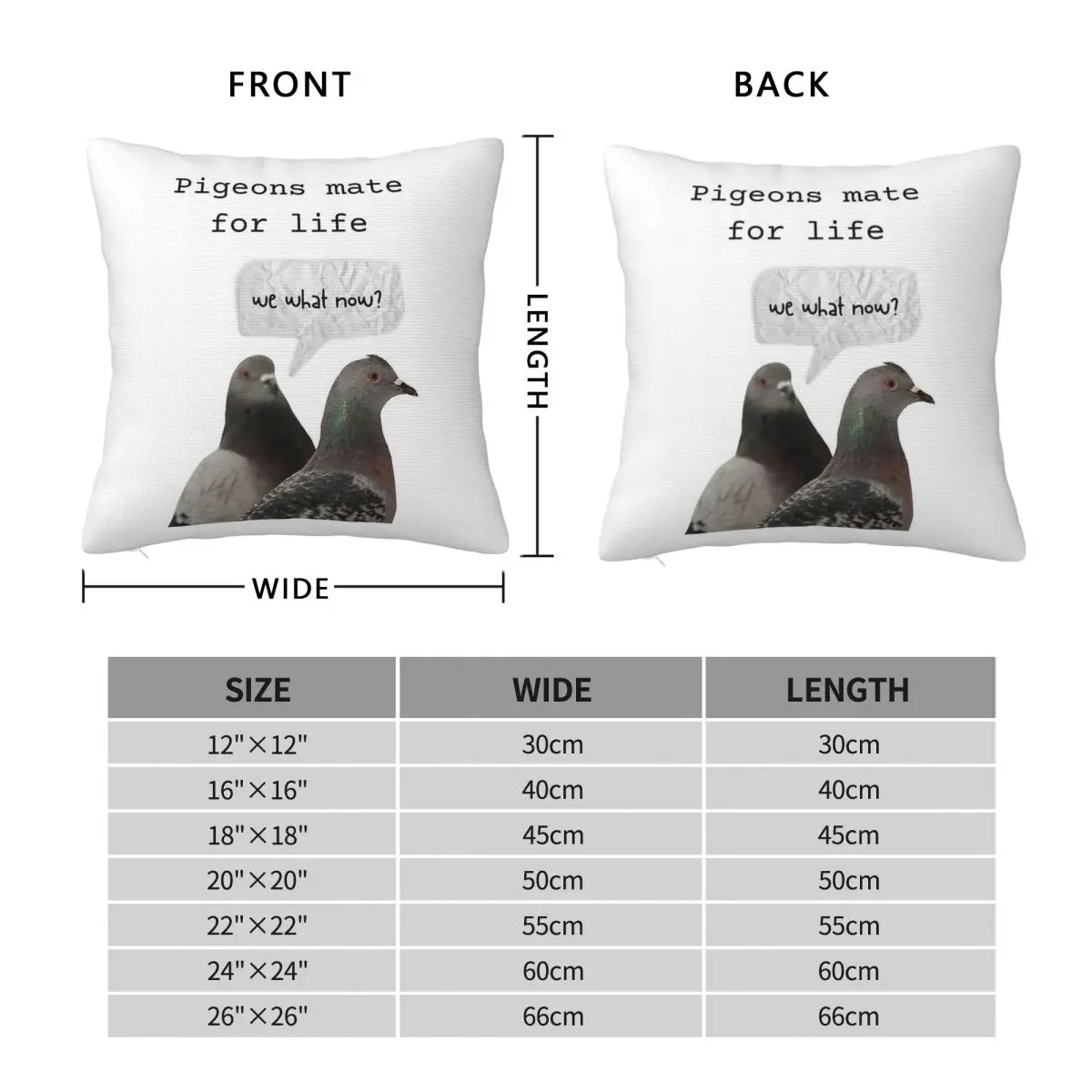 Pigeon Love Mate For Life Square Pillowcase Polyester Linen Velvet Printed Throw Pillow Case Home Cushion Cover Wholesale 45x45