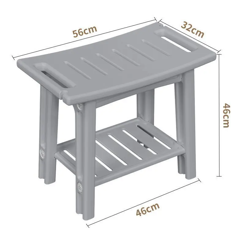 Bathroom Chairs & Stools Bathroom Furniture Anti‑Slip Shower Bench Toiletry Storage Bath Seat for Shoe‑Changing Home Use