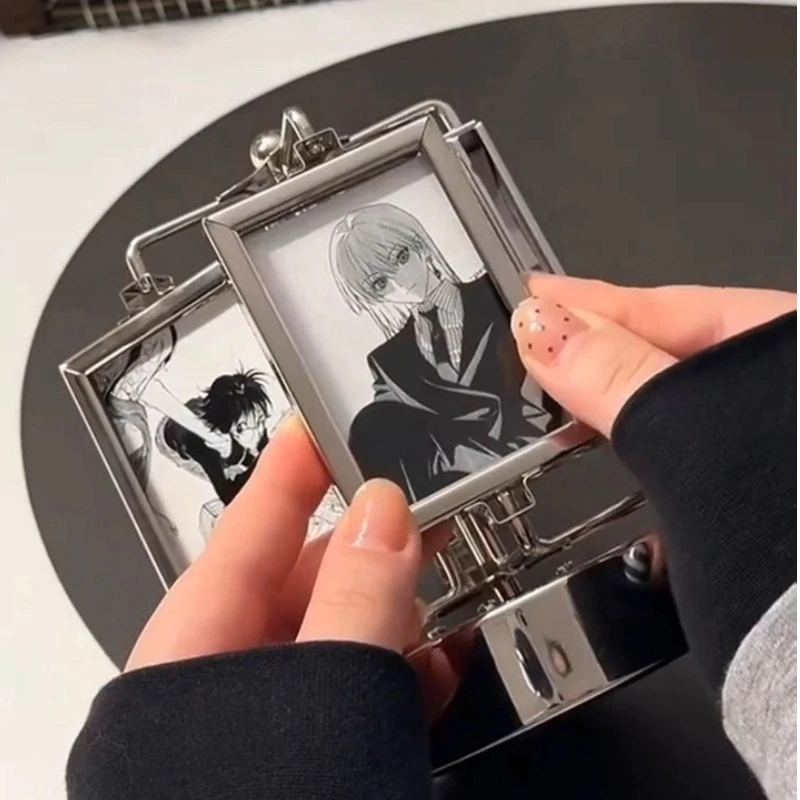Rotating Photo Frame Gu Mei Display Stand Small Card Display Stand Gu Mei Storage High-End Diy Photo Frame Creative Ornament