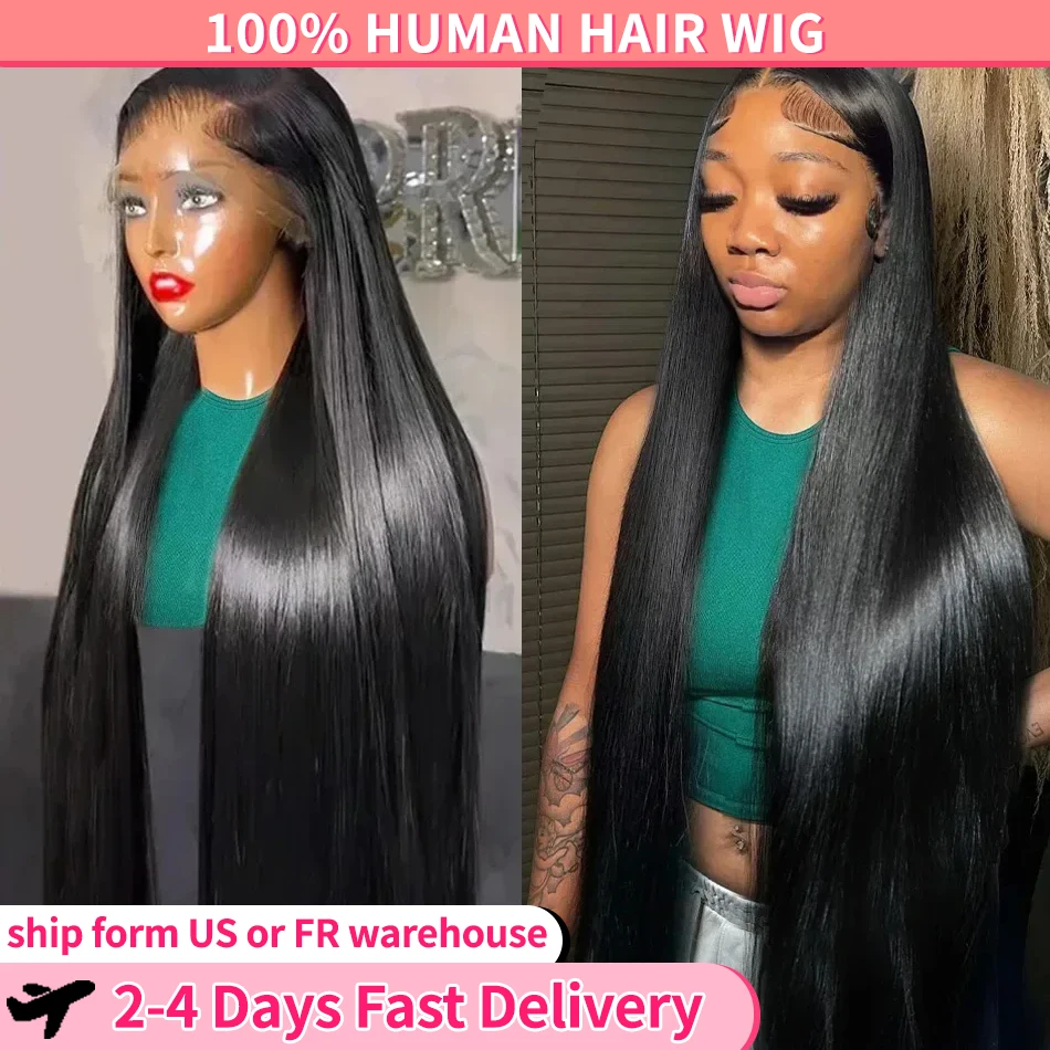 100% Bone Straight 13x4 HD Lace Front Wigs Human Hair Pre Plucked 4X4 Lace Closure Wig For Women 13x6 HD Lace Frontal Wig 180%