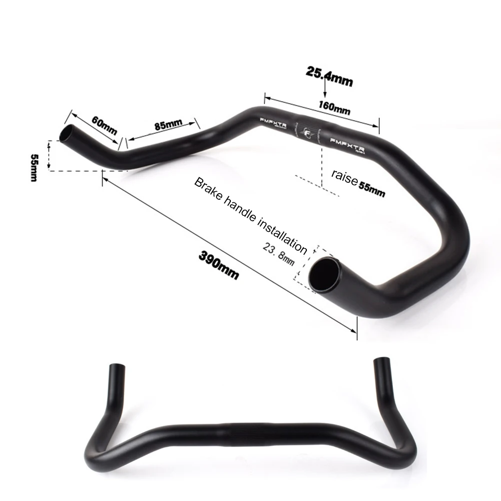 Bike Handlebar Rest Bend Bar Aluminum Alloy 22.2 *25.4*420mm Single Speed Bike Track Fixed Gear Road Bicycle bullhorn Handlebar