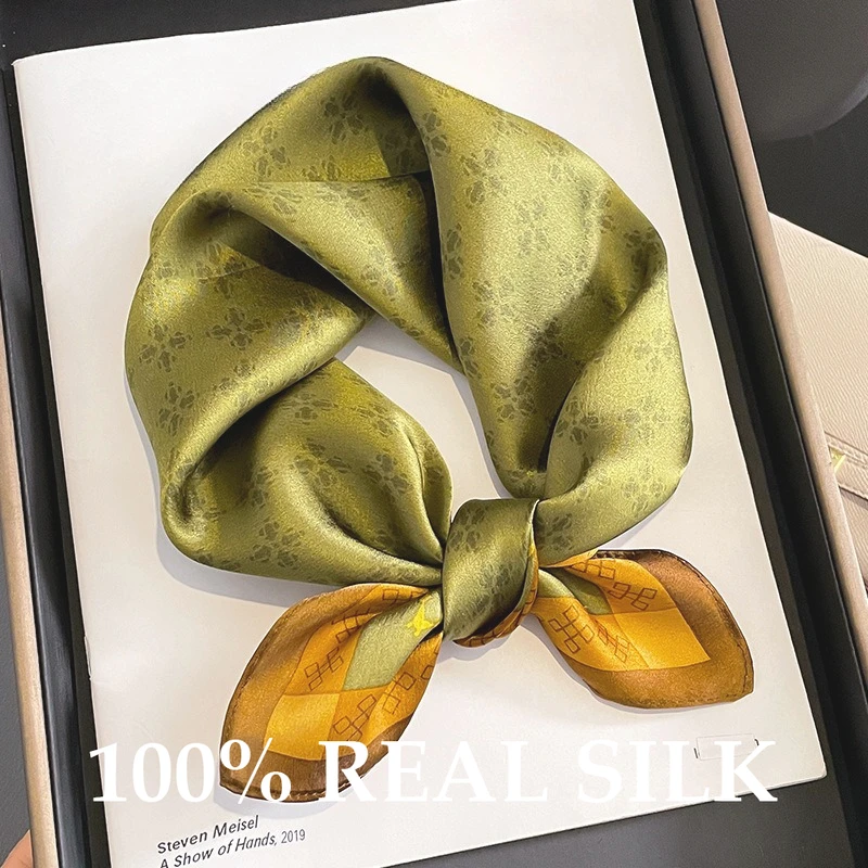 

2026 New Fashion 100% Real Silk Scarf Women Shawl Wrap Ladies Neckerchief Foulard Scarves Pashmina Female Hijab Bandana Scarves
