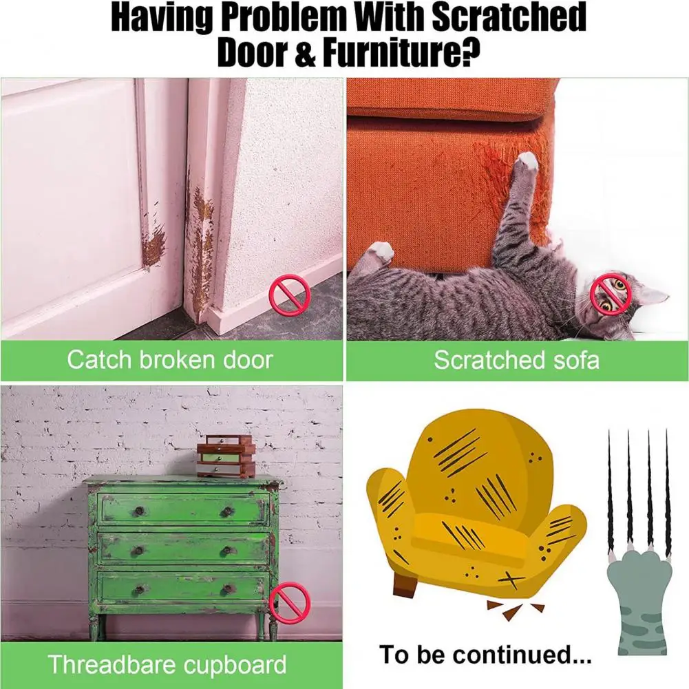 Anti-scratch Vinyl Cover 3/4-pack Dog Cat Scratch Door Protector Anti-scratch Furniture Guard Carpet Sofa Door for Pets for Pets