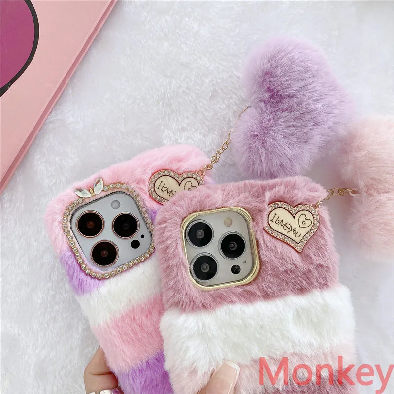 Lady Gift Case For VIVO Y35 Y78 Y36 Y33S Y76S Y15A V23 V21 V20 S1 Pro Y20 Y12S Y11 Y21 Y31 Furry Fluffy Warm Soft Fur Phone Case