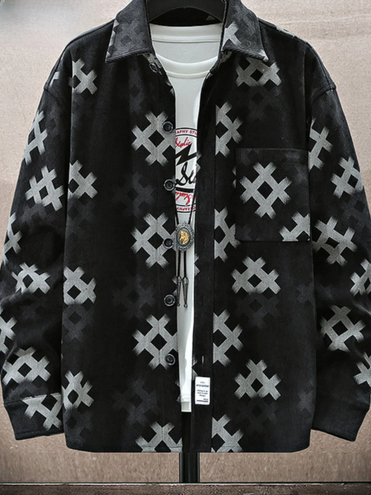 

Мужская верхняя одежда больших размеров Long Sve irt, повседневная свободная одежда, осенне-зимняя модная верхняя одежда больших размеров для мужчин, большая и высокая 300 Pou