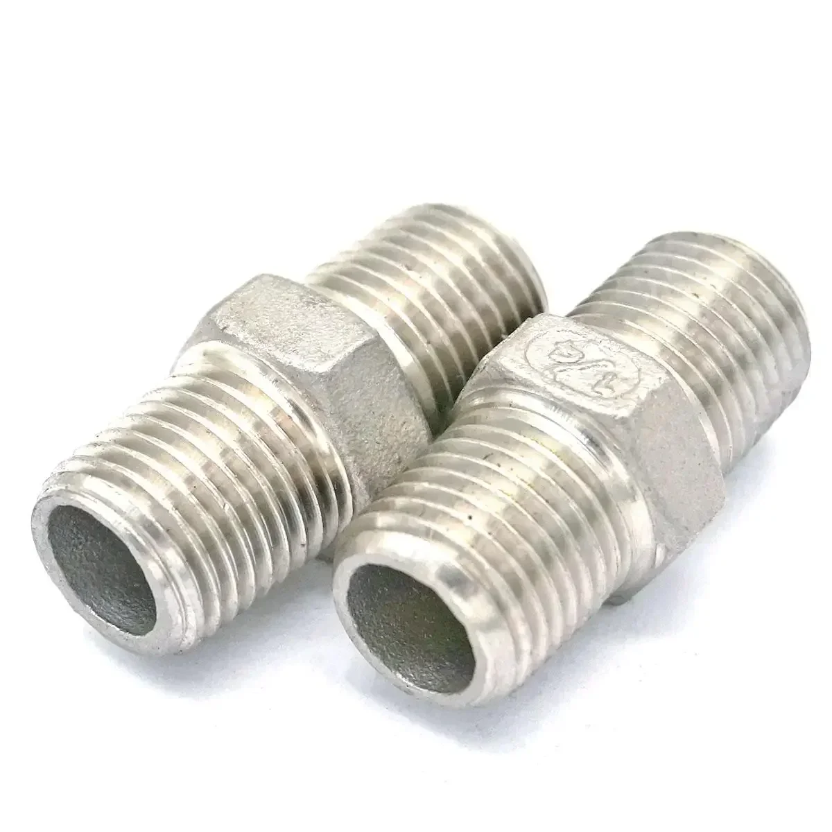 1/4 "BSPT pria benang Hex Nipple Union 304 Stainless pipa Fitting konektor Coupler air minyak udara 143 PSI