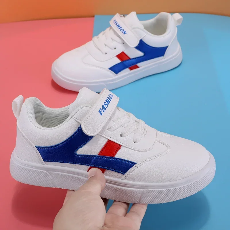 2023 New Kids Leather Casual Boys Wearproof Shoes Sport Sneakers Children Breathable Fashion Lightweight Light Running Tennis
