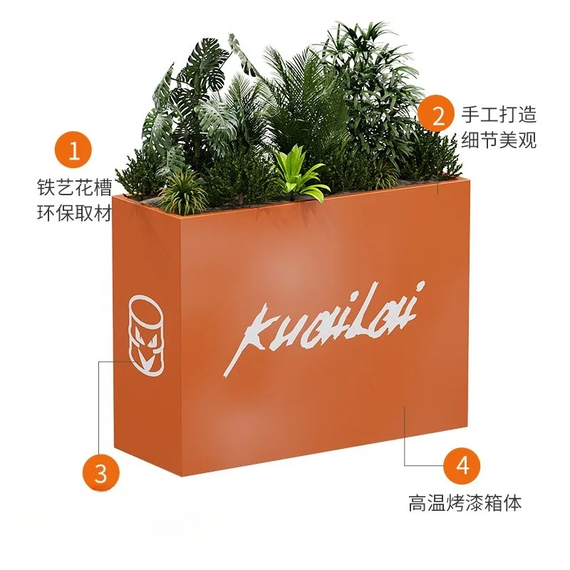 Outdoor wrought iron flower box combination Sales department Indoor and outdoor dual-purpose commercial street fence partition f