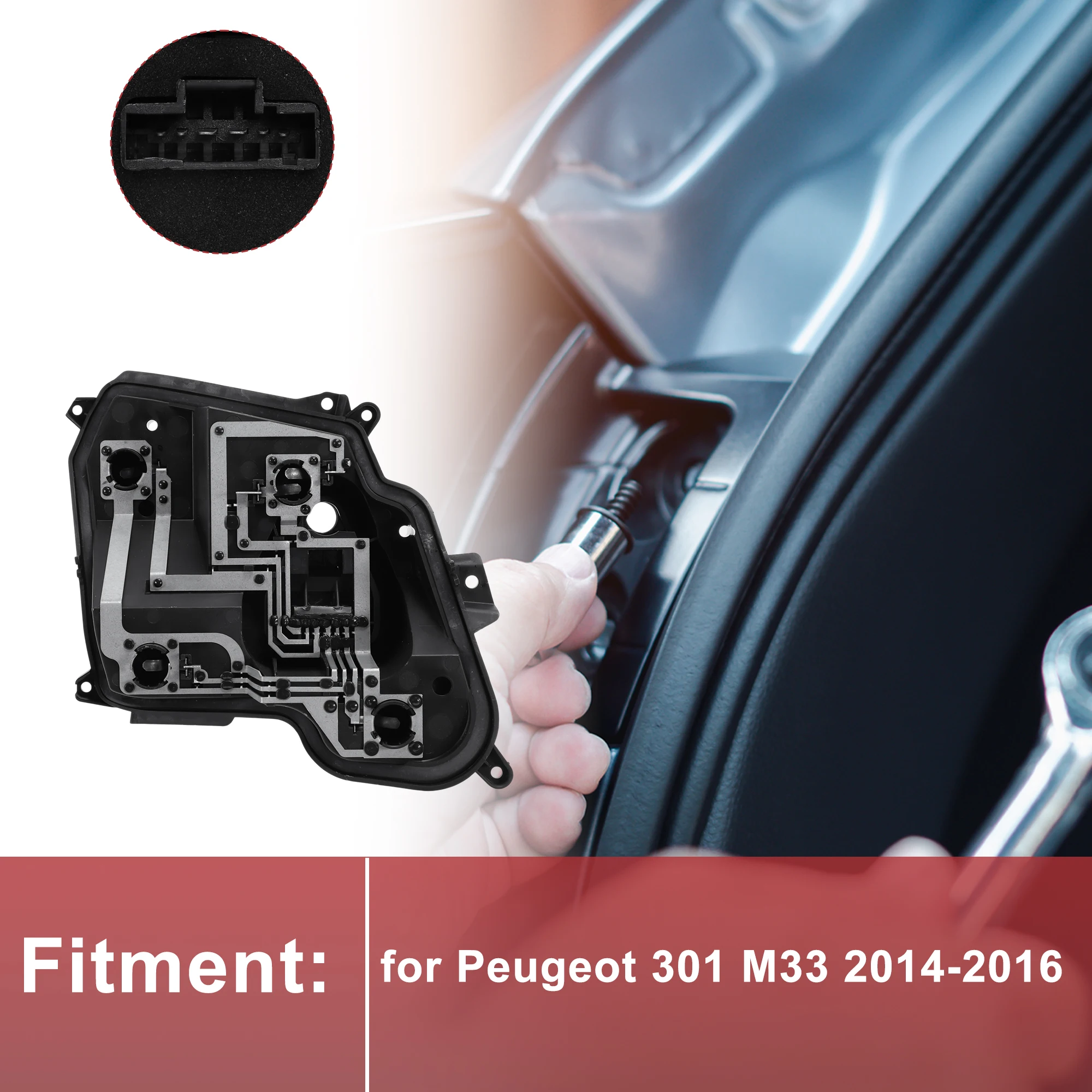 

UXCELL 1 шт. левый разъем заднего фонаря для Peugeot 301 M33 2014-2016, разъем лампы
