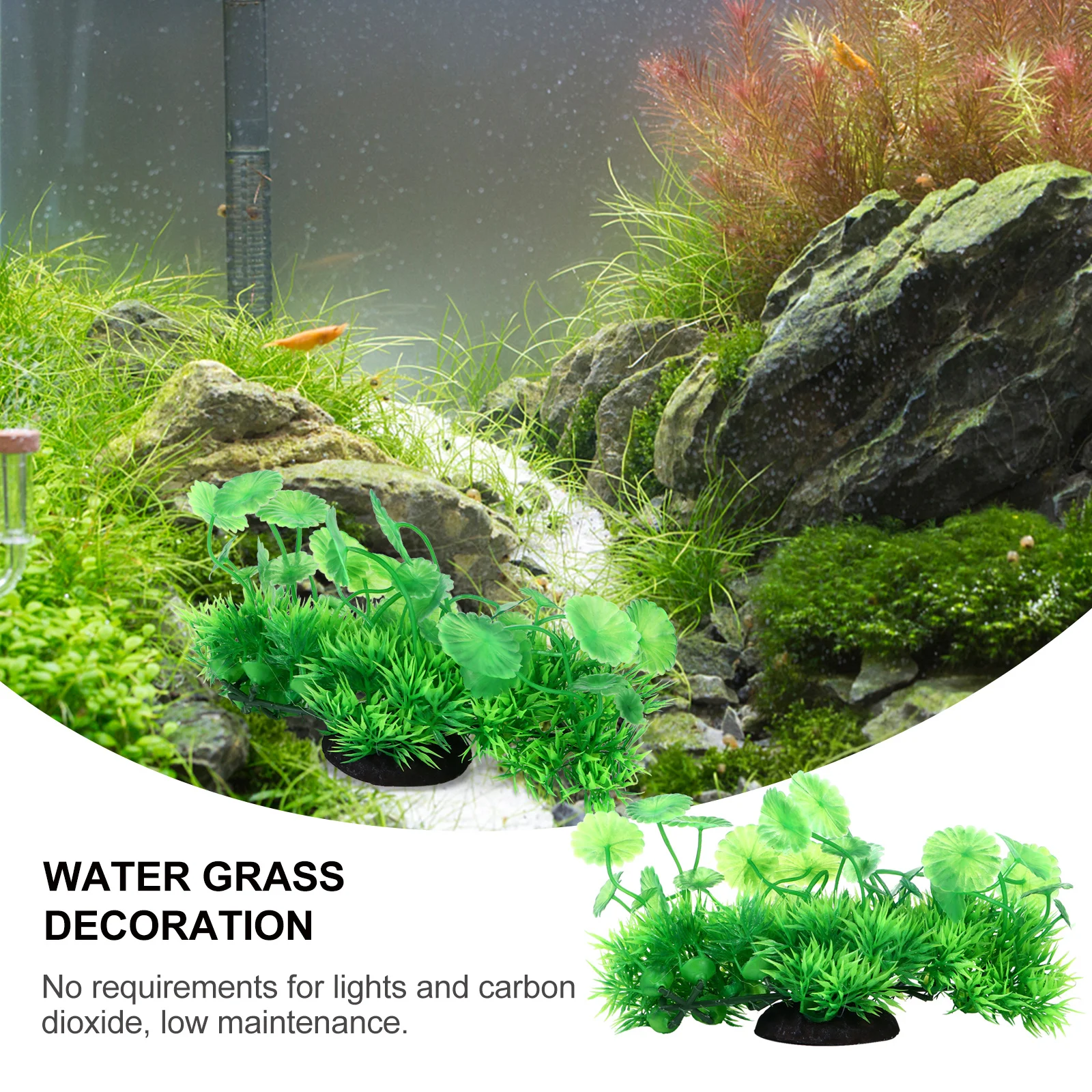 

2Pcs Simulated Aquatic Plant Artificial Plastic Fish Tank Decoration Lifelike Aquarium Water Plants Vivid Greenery Ornament Home