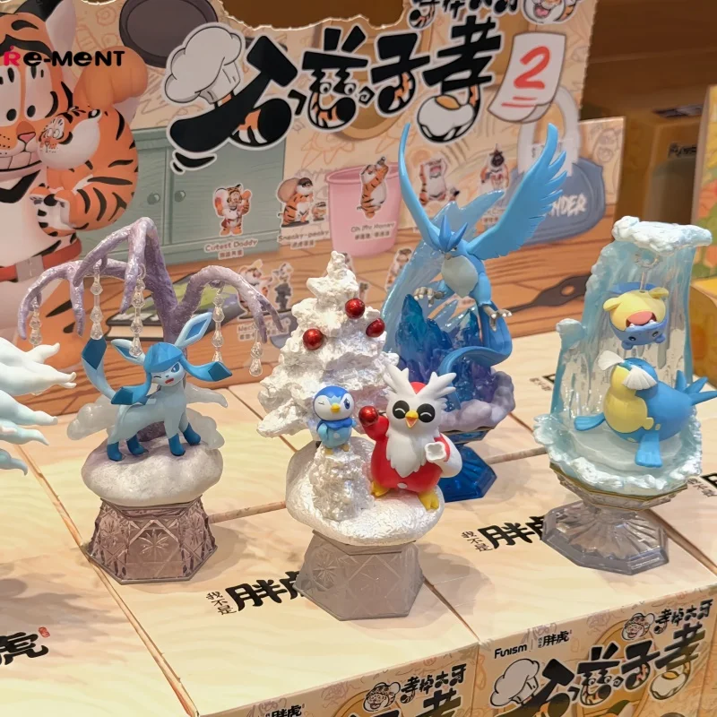 

Genuine Re Ment Pokemon Figures Diamond Ice Crystal Series Eevee Blind Box Miniature Scene Toy Ornament kids cool Birthday Gifts