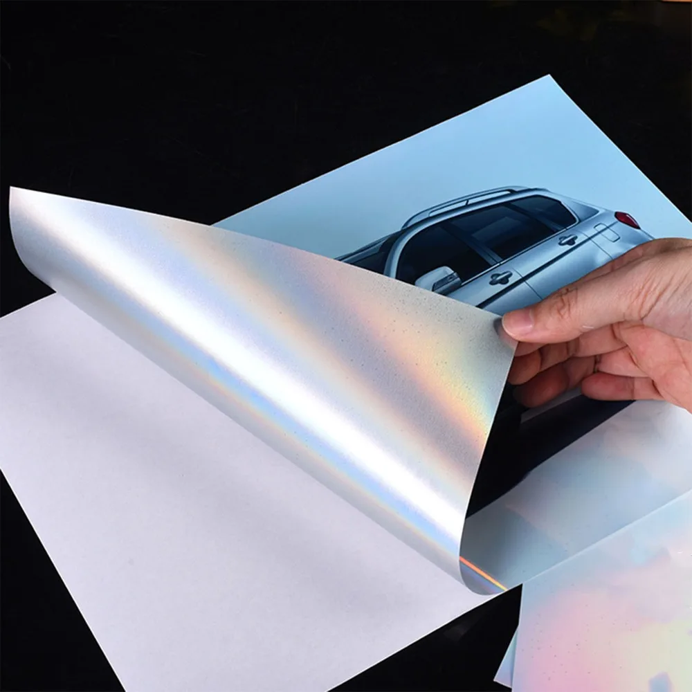 20Pcs PET Holographic Sticker Paper A4 Waterproof Printable Sticker Paper Dries Quickly Practical Waterproof Sticker Paper