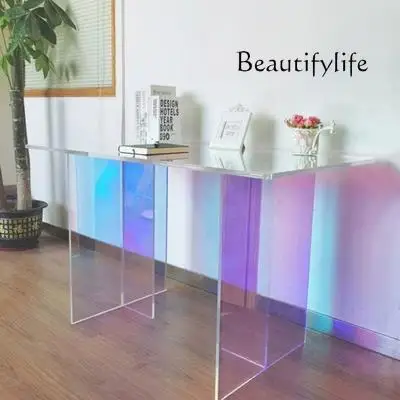 X-S Modern high-end acrylic desk home dining table colorful personalized conference table transparent desk