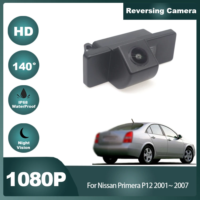 CCD HD Waterproof Fisheye Rear View Camera For Nissan Primera P12 2001 2002 2003 2004 2005 2006 2007 Car Reverse Parking Monitor