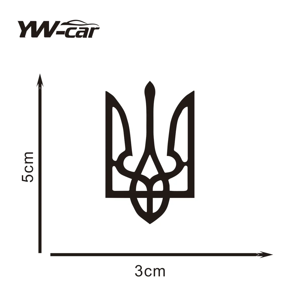 

6 Pcs 3x5cm Waterproof Vinyl Car Stickers - Ukraine National Emblem Design for Car Window Decoration