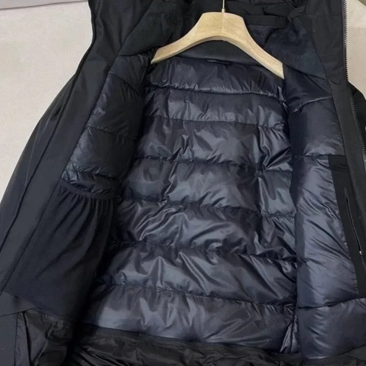 

Men's Outdoor Waterproof Windproof Hooded Coat for Hiking Camping Bird Embroidery Macai Duck Down Parka Hard Shell Jacket