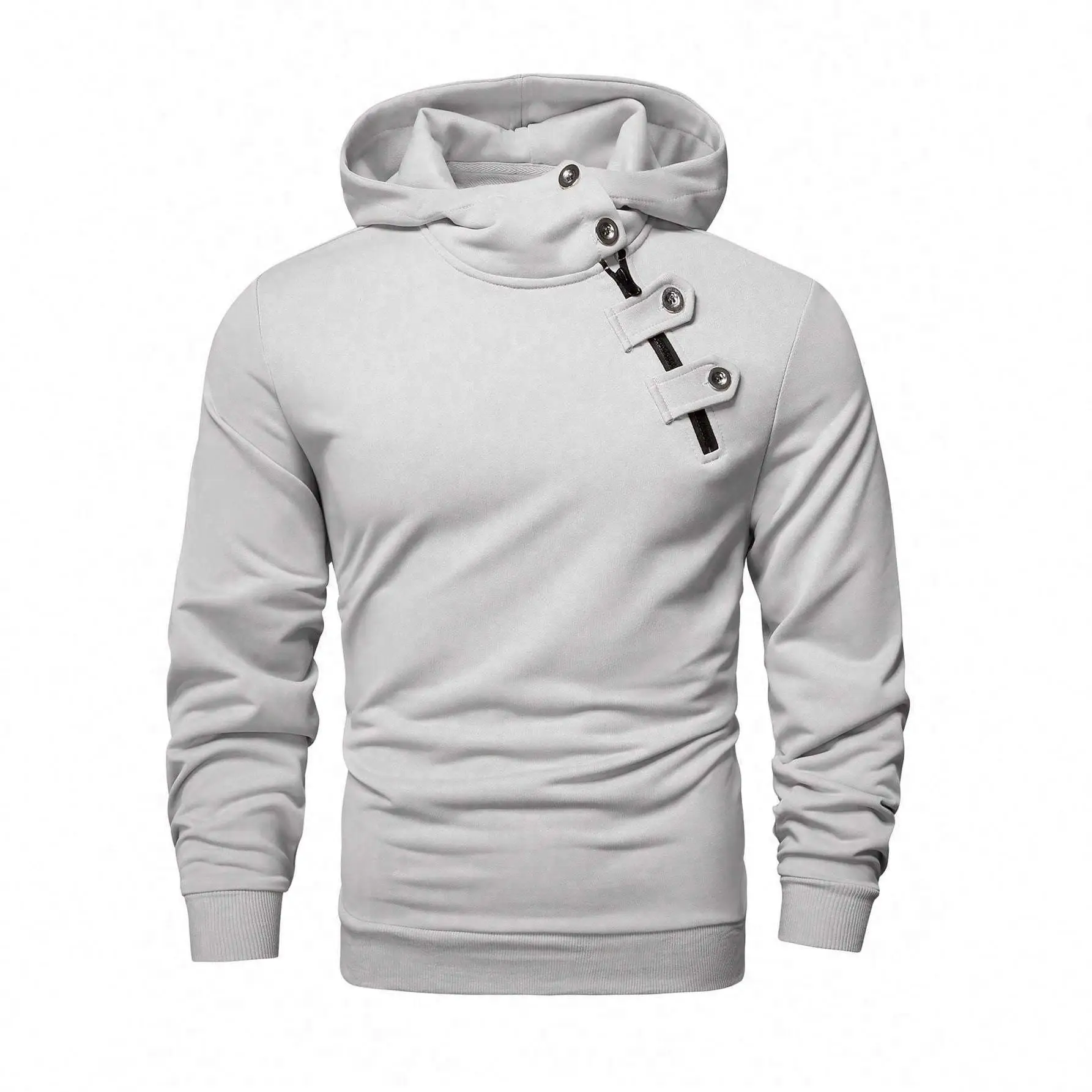 Casual Fashionable Men's Hoodie Trendy Color Block Design Comfortable Regular Fit Hoodie for Leisure Wear Unisex Side Pocket