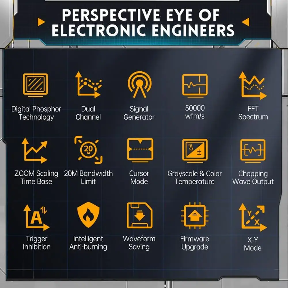 DSO180H Digital Phosphor Oscilloscope 2 in 1 Handheld DDS Signal Generator 180Mhz Bandwidth 500MSa/s IPS Display Feature Fast
