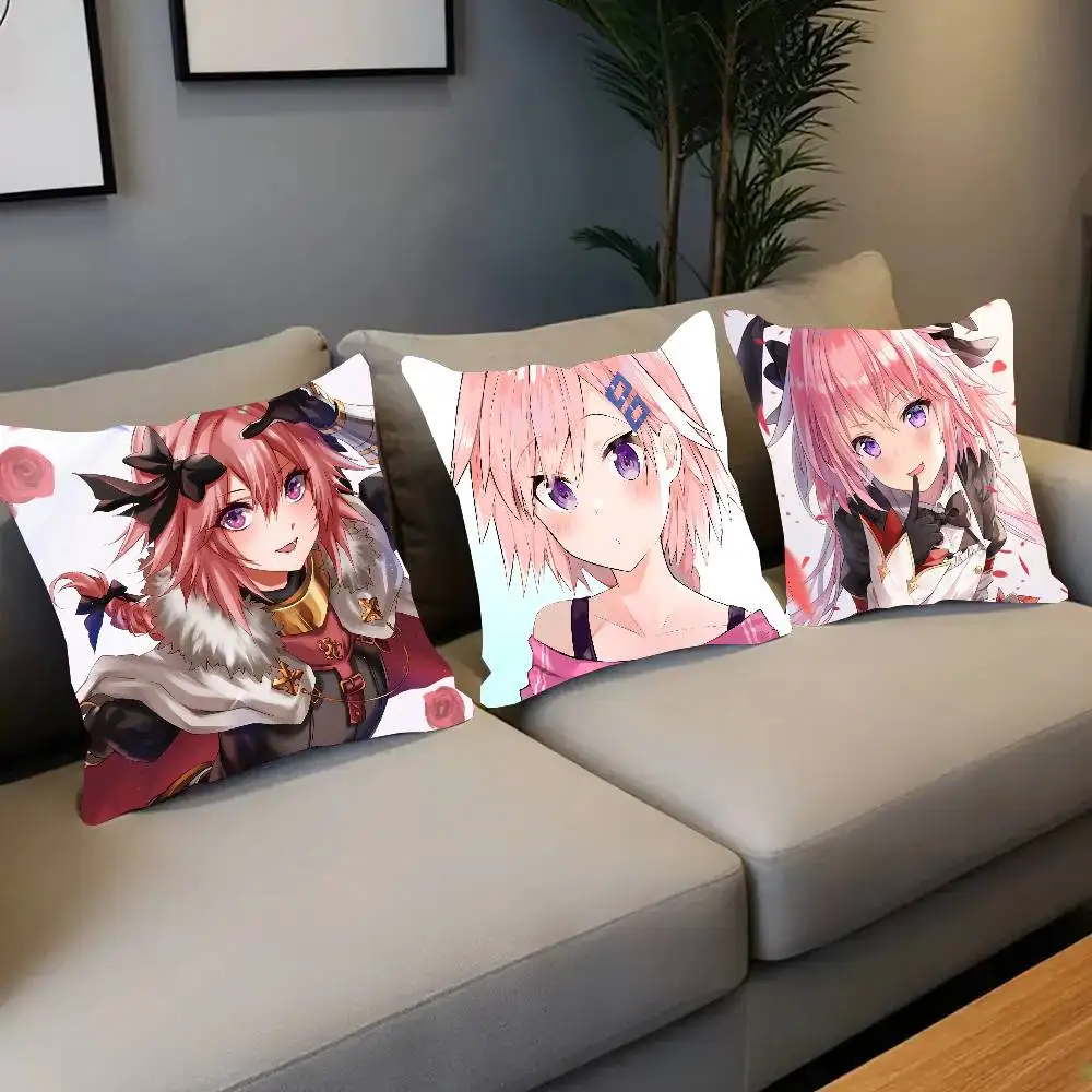 Astolfo Animated Game Fate Grand Order Pillow Case Fashion Square Pillowcase Bedroom Sofa Room Ins Decoration Leisure
